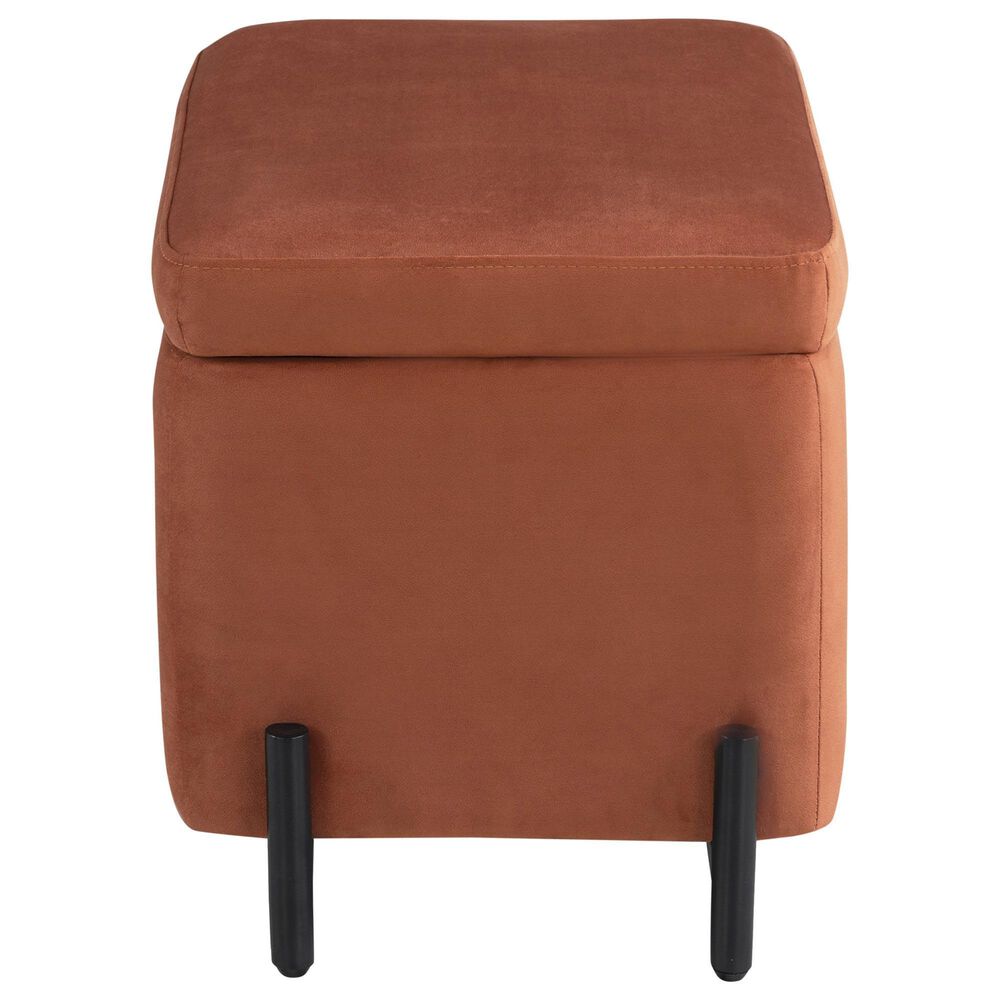 Lifestyle Solutions Kona Small Storage Ottoman in Rust, , large