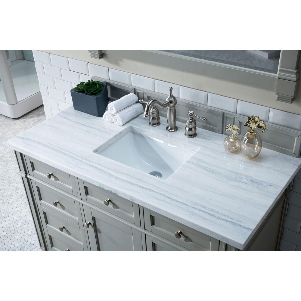 James Martin Vanities Brittany 48&quot; Single Bathroom Vanity in Urban Gray with 3 cm Arctic Fall Solid Surface Top and Rectangle Sink, , large