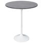 Leisuremod LeisureMod Verve Collection Modern Bar Height Table White Base with 27 Round Marble Grey Sintered Stone Top, , large