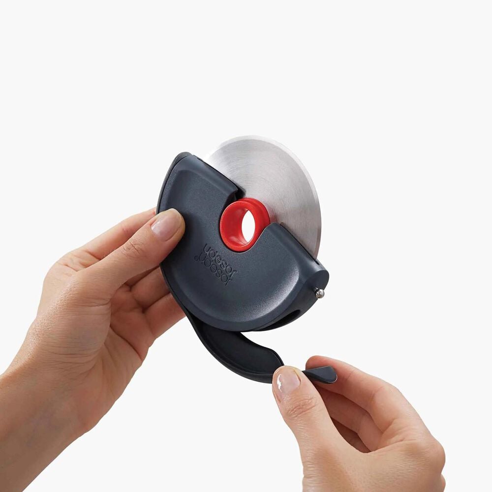 Joseph Joseph Disc Easy-Clean Pizza Cutter in Grey and Red, , large