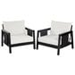 HOMLUX Outdoor Club Chair with Black Textilene Accents in White (Set of 2), , large