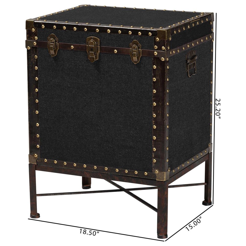 Baxton Studio Laura Lift-Top End Table in Black, , large
