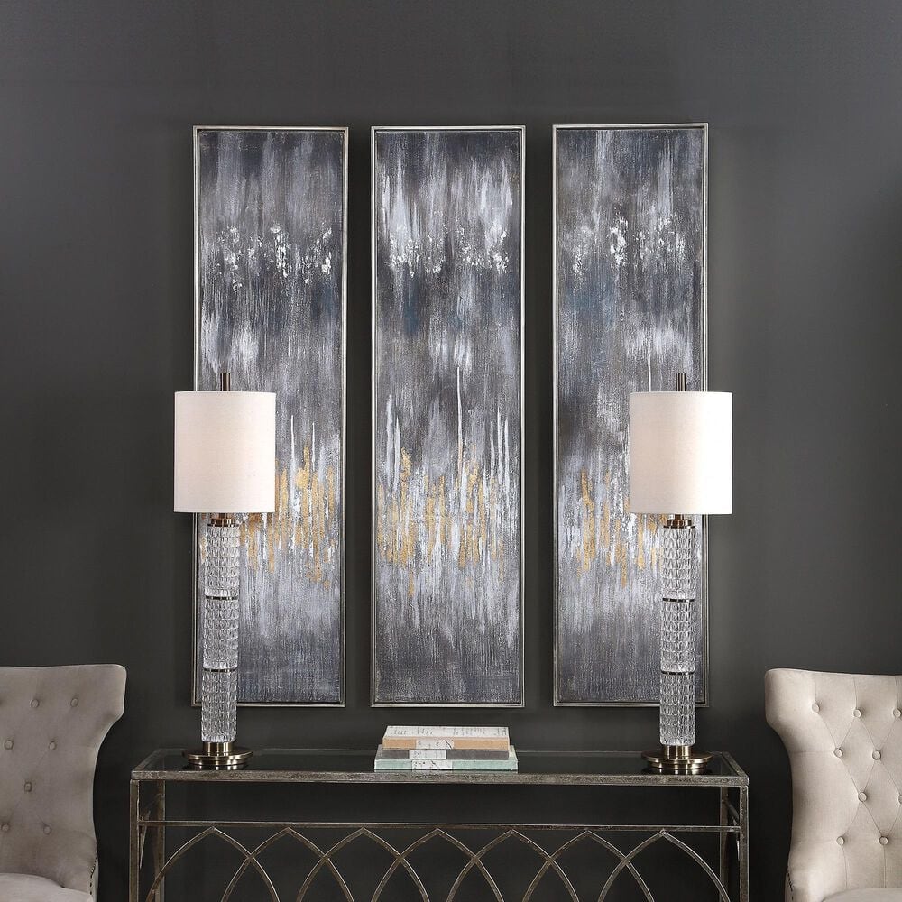 Uttermost Gray Showers Canvas &#40;Set of 3&#41;, , large