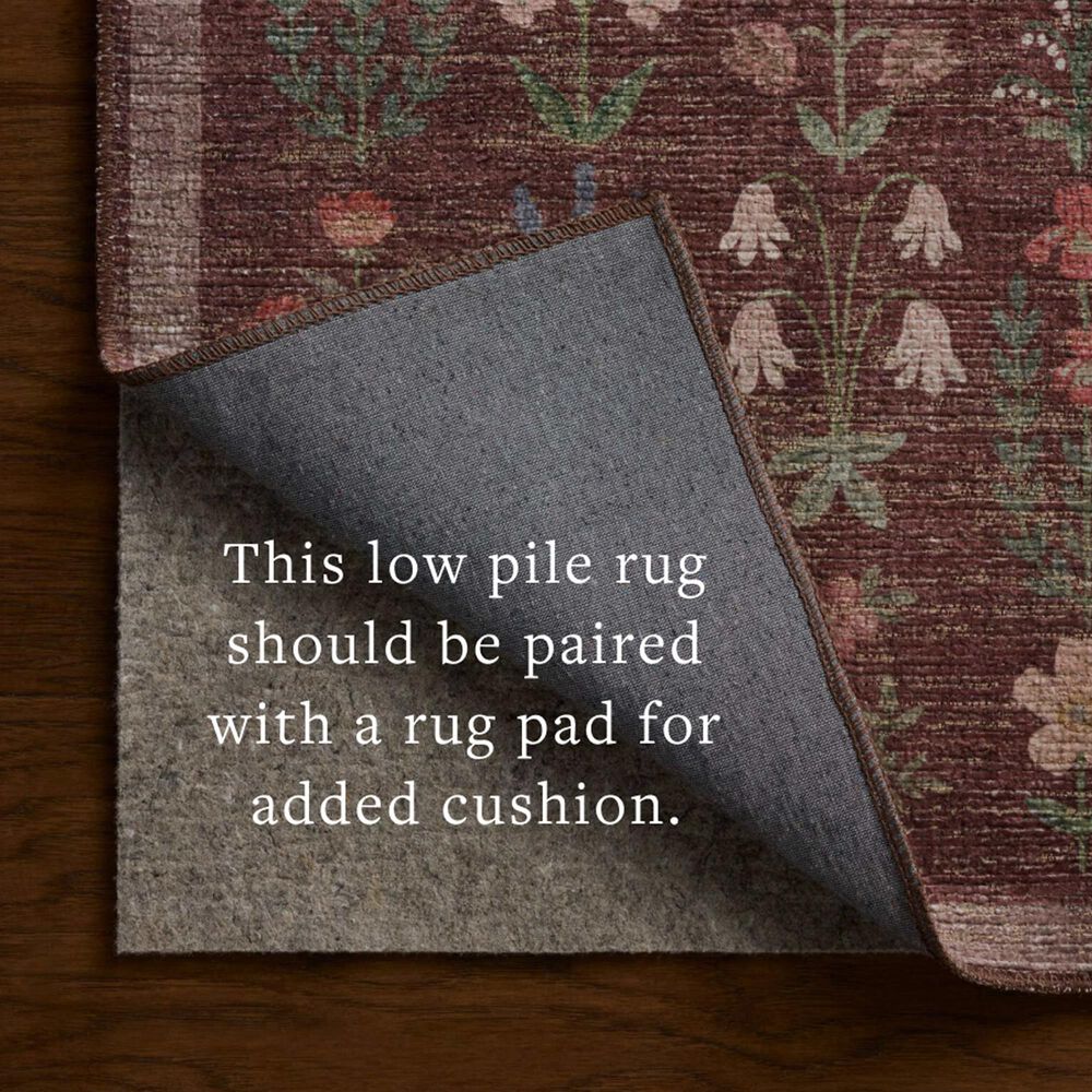 Rifle Paper Co. x Loloi Edinburgh Merlot and Multicolor 2' x 5' Runner, , large