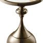 Furniture of America Gleam Round End Table in Antique Brass and White, , large