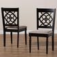 Baxton Studio Renaud Side Chair with Sand Cushion in Espresso Brown (Set of 2), , large