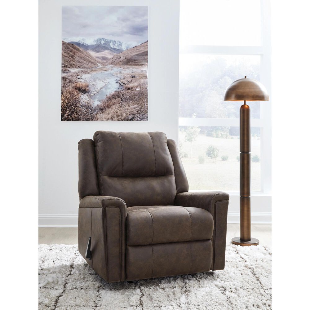 Ashley Lixtowel Manual Rocker Recliner in Walnut, , large