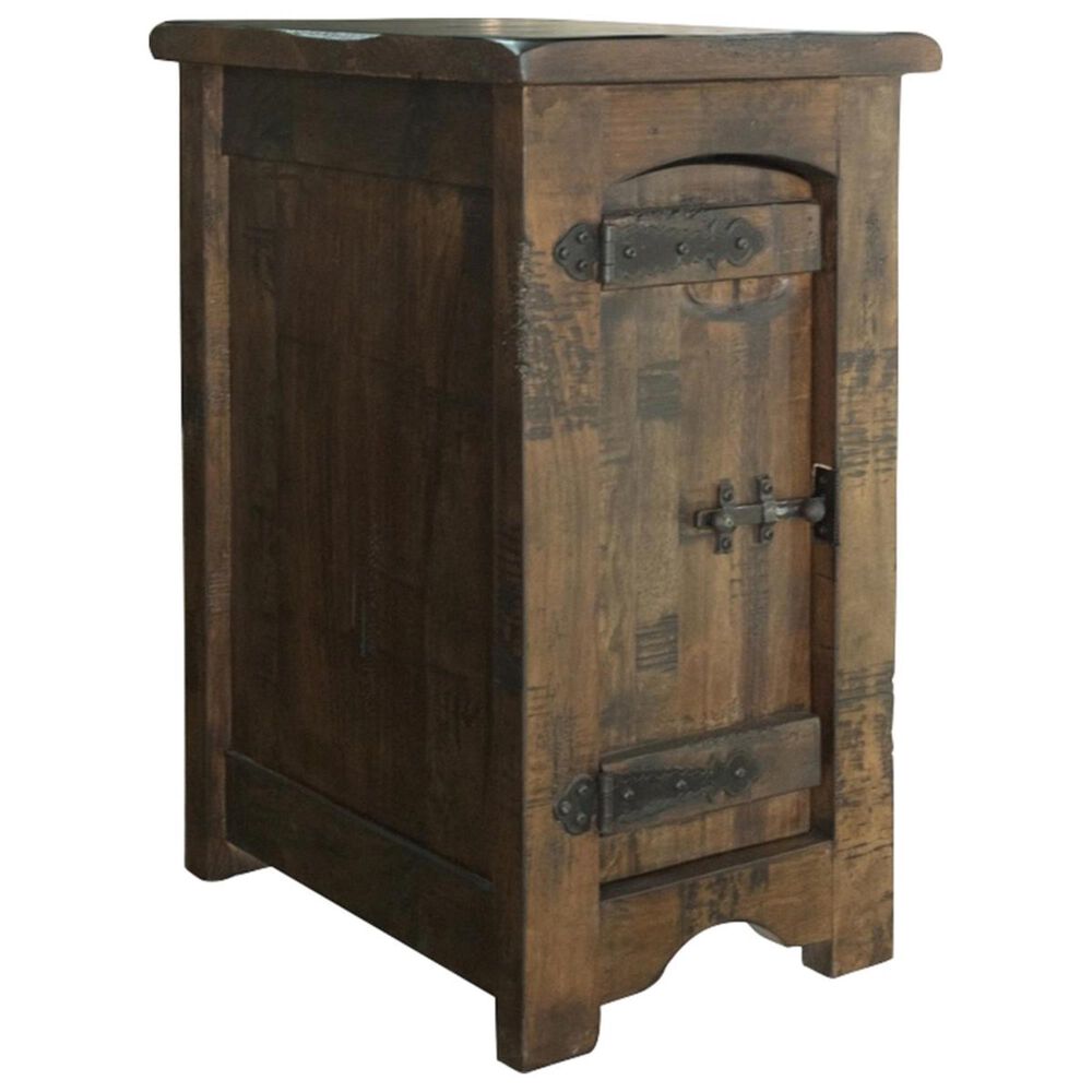 Fallridge Mezcal Chairside Table in Distressed Brown Stain, , large