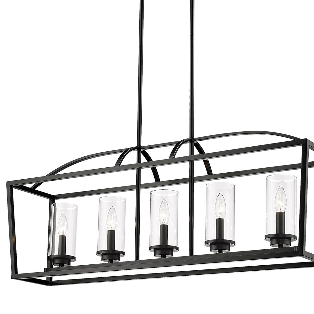 Golden Lighting Mercer Linear 5-Light Pendant in Matte Black, , large