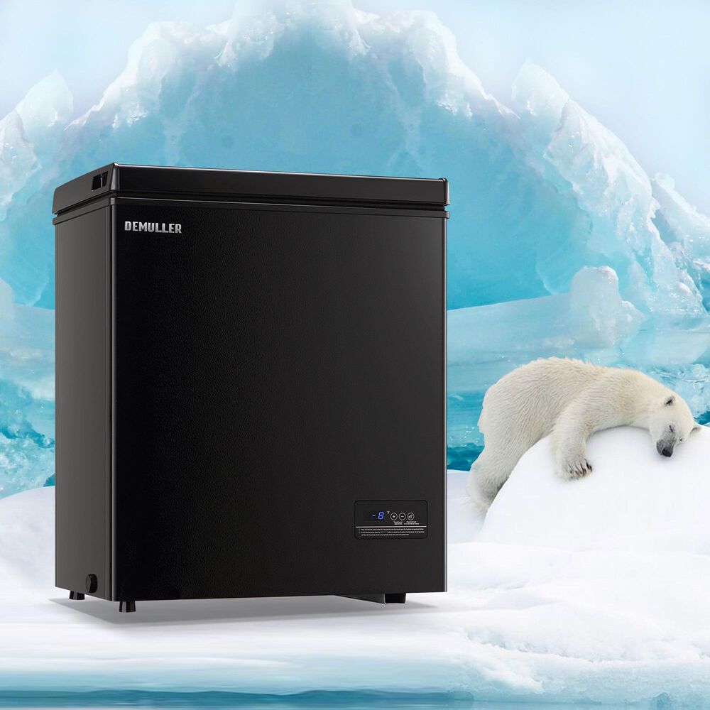 HOMLUX 4 Cu. Ft. Deep Chest Freezer with Removable Basket in Black, , large