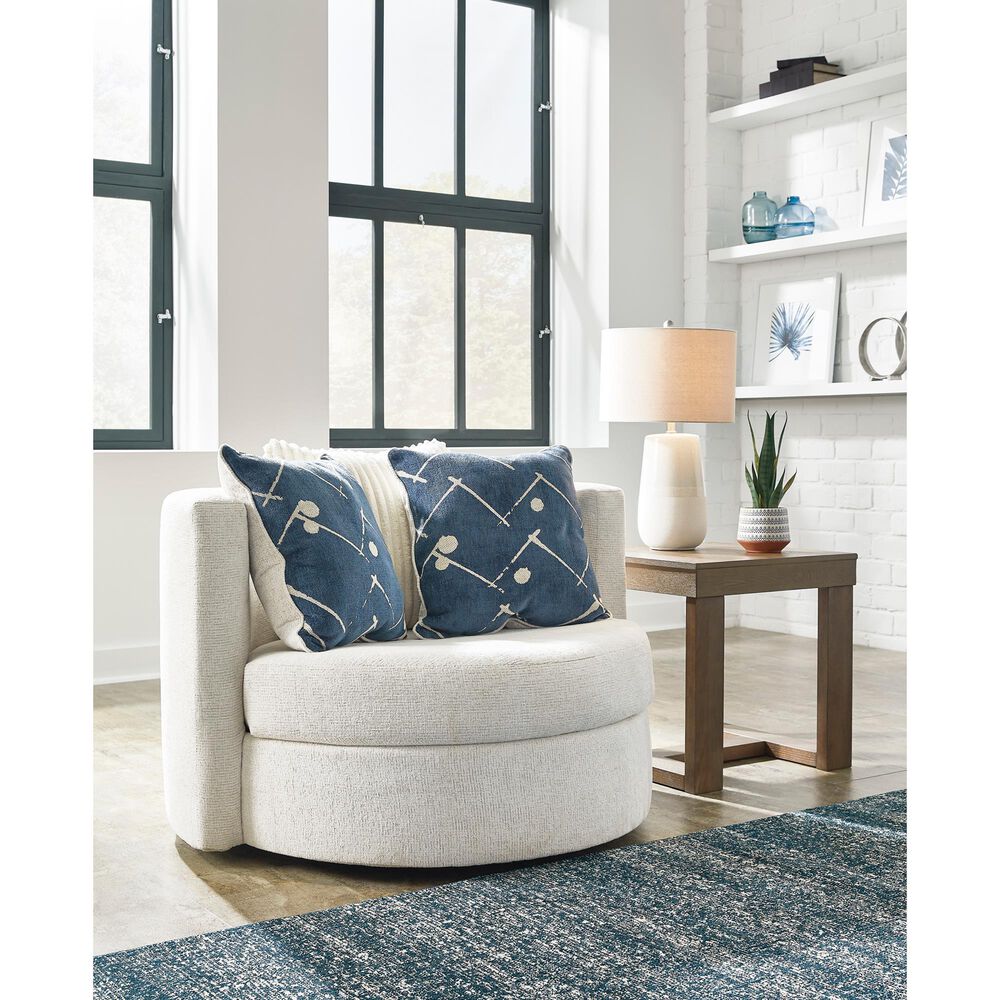 Ashley Padova Swivel Accent Chair in Ivory, , large