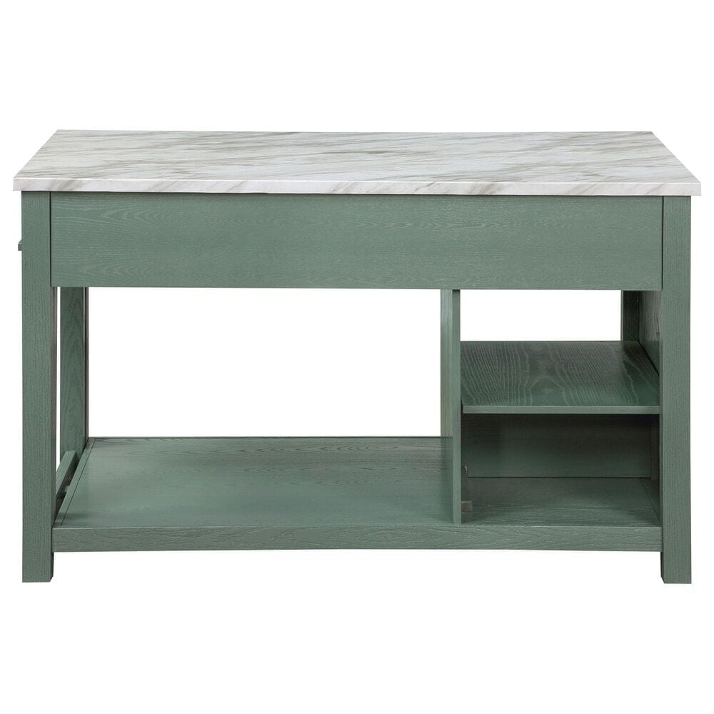 Furniture of America Kling Kitchen Island in Green and White, , large