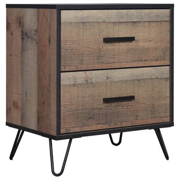 New Heritage Design Elk River 2-Drawer Nightstand in Rustic Brown, , large