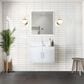 Lexora Home Geneva 30" Single Bathroom Vanity in Glossy White with 2 cm White Cultured Marble Top and Rectangular Sink, , large