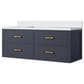 Lexora Home Castor 48" Single Bathroom Vanity in Blue with 2 cm White Cultured Marble Top and Rectangular Sink, , large