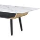 HOMLUX 47" Coffee Table with Marble Glass Top in White and Black, , large