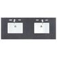 James Martin Vanities Brookfield 60" Double Bathroom Vanity in Honey Oak with 3 cm Charcoal Soapstone Quartz Top and Rectangular Sinks, , large