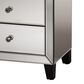 Baxton Studio Chevron Mirrored 3-Drawer End Table in Silver, , large