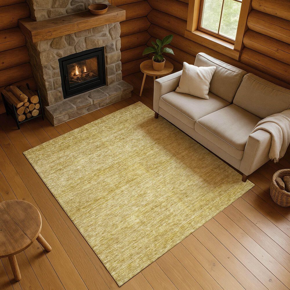 Dalyn Rug Company Soft Essentials Solid Gold 10' x 14' Indoor/Outdoor Area Rug, , large
