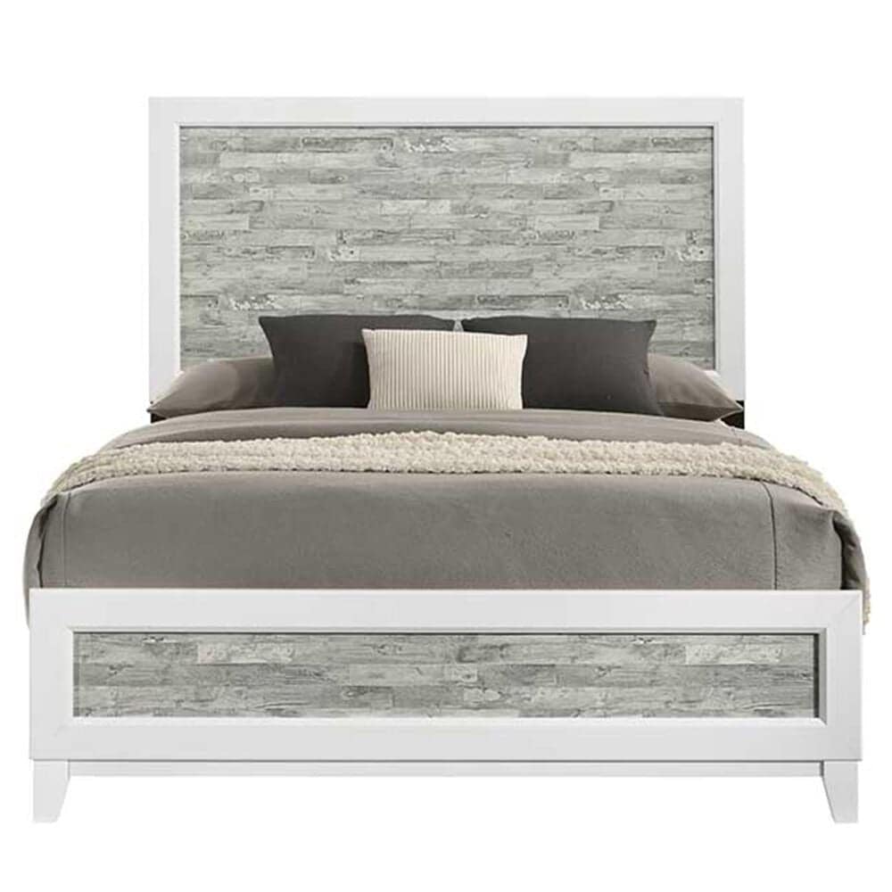 Titanic Furniture Artic Queen Panel Bed in Gray and White, , large