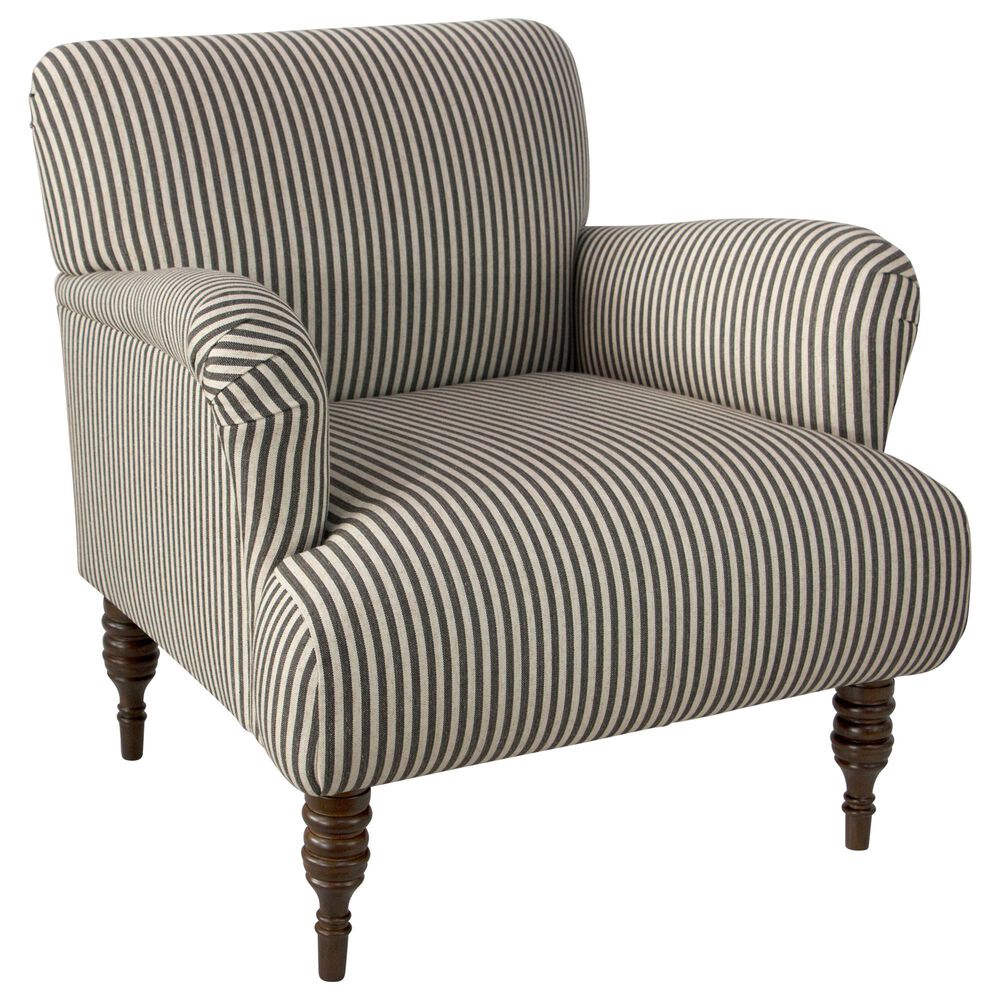 Skyline Furniture Upholstered Chair in Scout Stripe Charcoal, , large