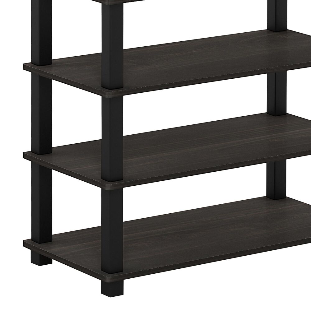 HOMLUX 4-Tier Shoe Rack in Espresso and Black, , large