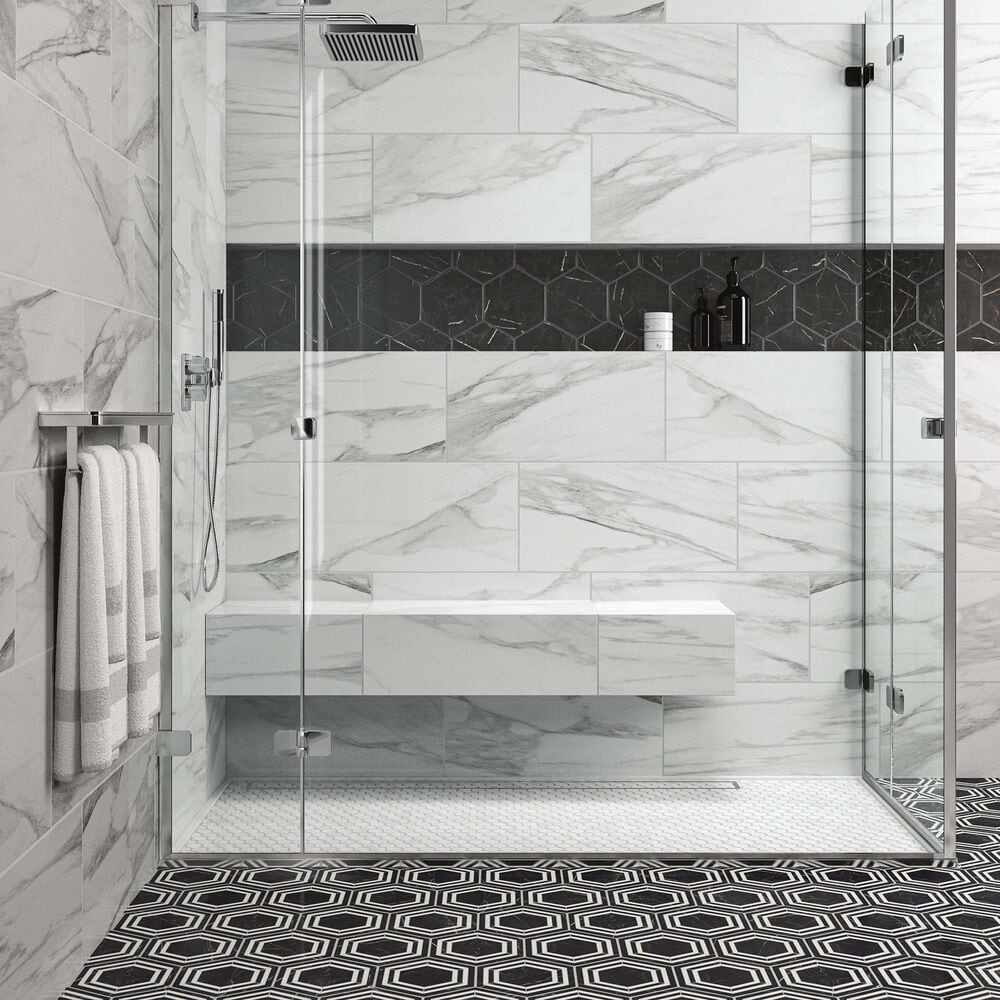 Dal-Tile Perpetuo Timeless White 12&quot; x 24&quot; Polished Porcelain Floor Tile, , large