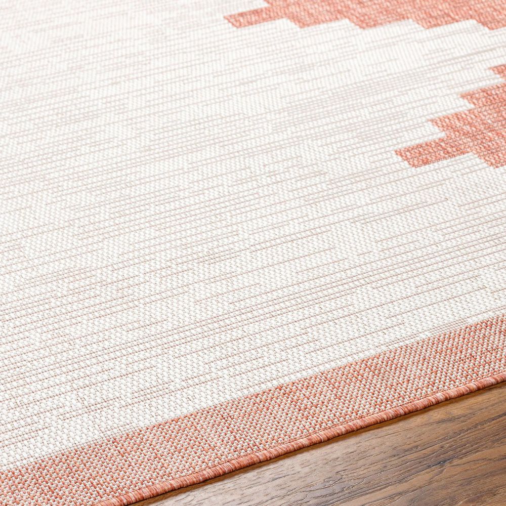 Surya Eagean EAG-2436 Rust, Ivory, Dusty Pink and Dusty Coral 2&#39; x 2&#39;11&quot; Indoor/Outdoor Area Rug, , large