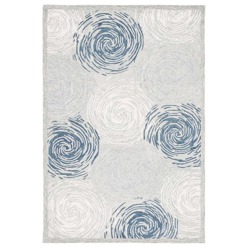Safavieh Micro-Loop MLP382F 4" x 6" Gray and Ivory Area Rug, , large