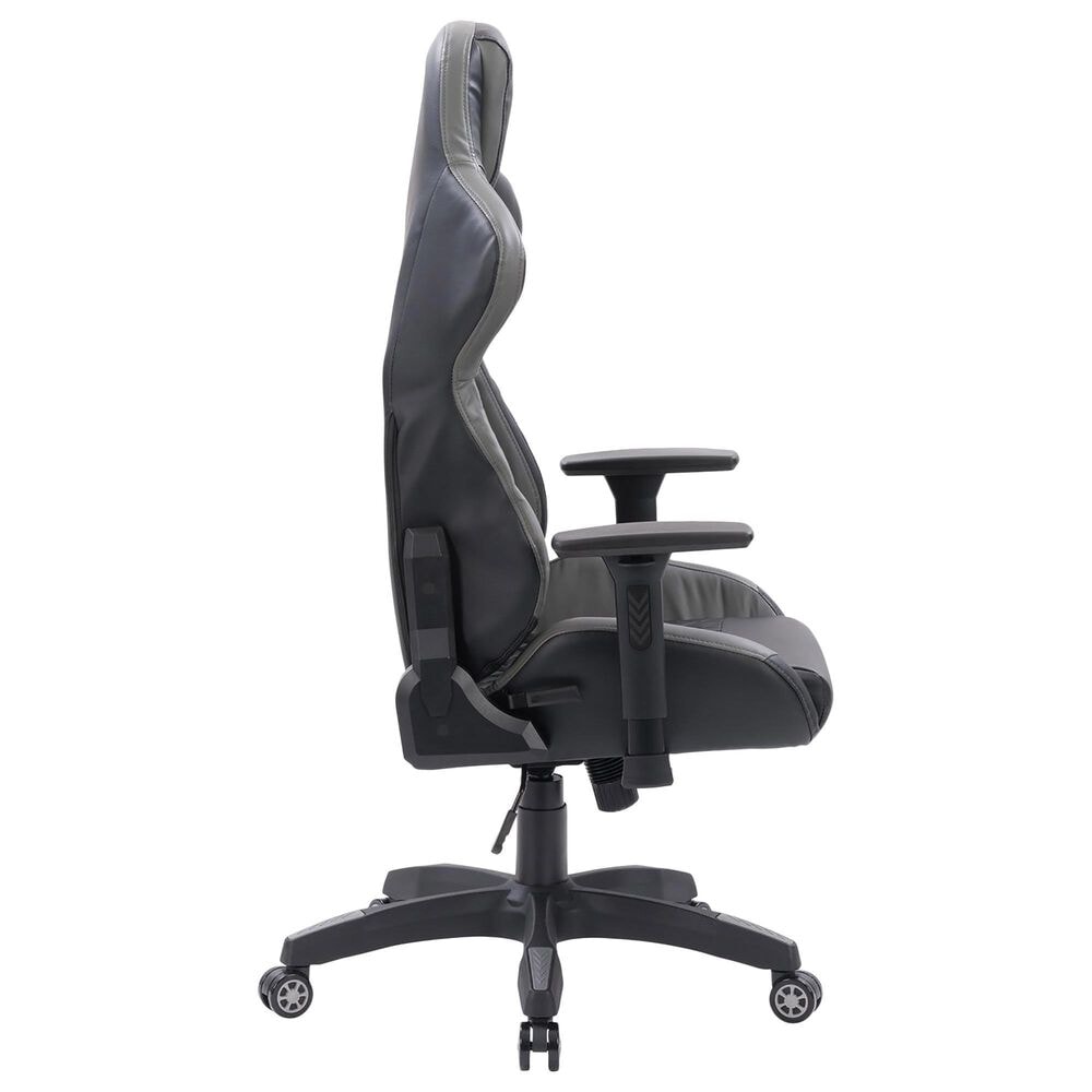 CorLiving Reaper Gaming Chair in Black and Grey, , large