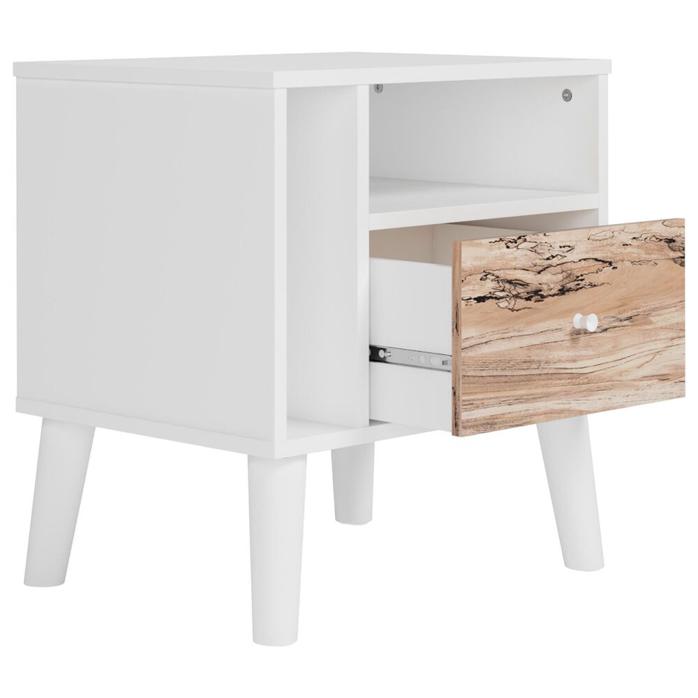 Ashley Piperton Nightstand in White and Brown, , large