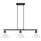 Golden Lighting Carver 3-Light Linear Pendant with Vintage Milk Shade in Matte Black, , large