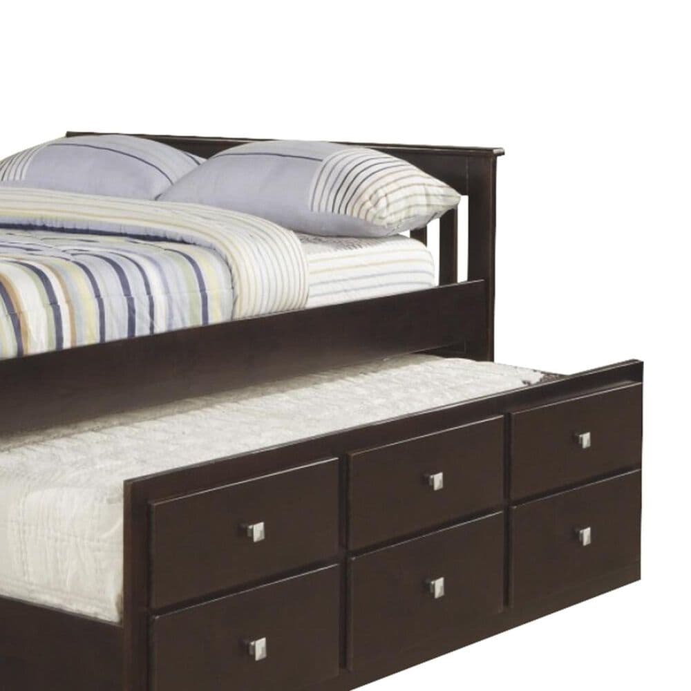 Forest Grove Twin Bed with Trundle in Dark Cappuccino, , large
