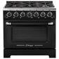 Unique Appliances Classic Retro 36" Pro Convection Gas Range in Midnight Black, , large