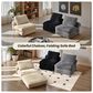 HOMLUX Convertible Sleeper Chair with Pillow and Back Support in Beige, , large