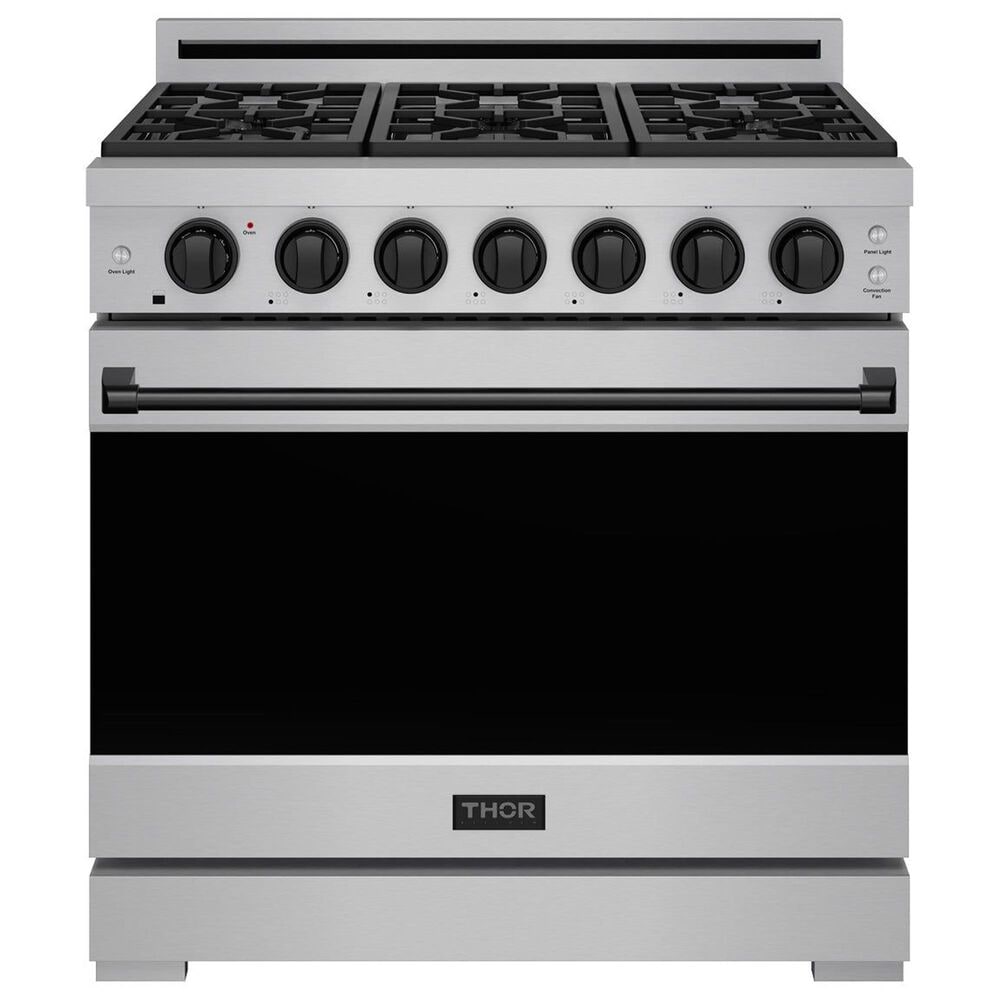 Thor Kitchen Gordon Ramsay 6 Cu. Ft. Professional Liquid Propane Range with Black Handle Kit in Stainless Steel, , large