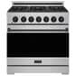 Thor Kitchen Gordon Ramsay 6 Cu. Ft. Professional Liquid Propane Range with Black Handle Kit in Stainless Steel, , large