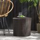 Hearth and Haven Kingstown Outdoor Barrel Side Table in Brown, , large