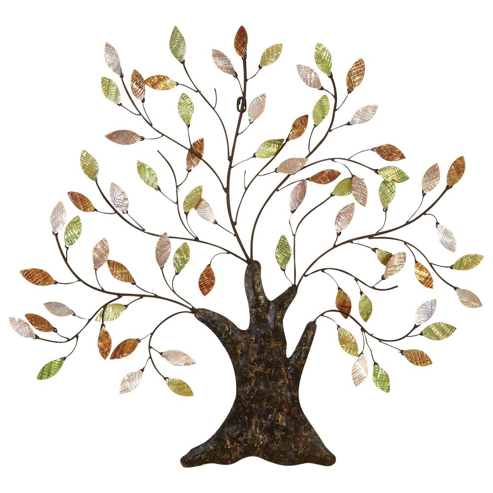 Maple and Jade 29" x 30" Wall Decor in Green, Rust Brown and Creamy Taupe, , large