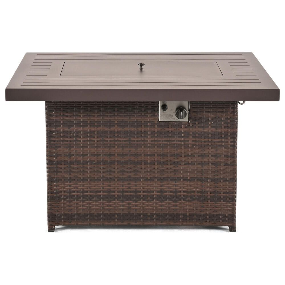 Furniture of America Wies Fire Pit Table in Brown, , large