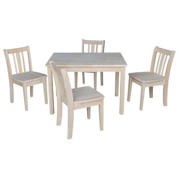 International Concepts San Remo 5 Piece Juvenile Table Set in Unfinished, , large