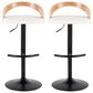 LumiSource Grotto Swivel Barstool with White Faux Leather Upholstery in Black and Zebra (Set of 2), , large