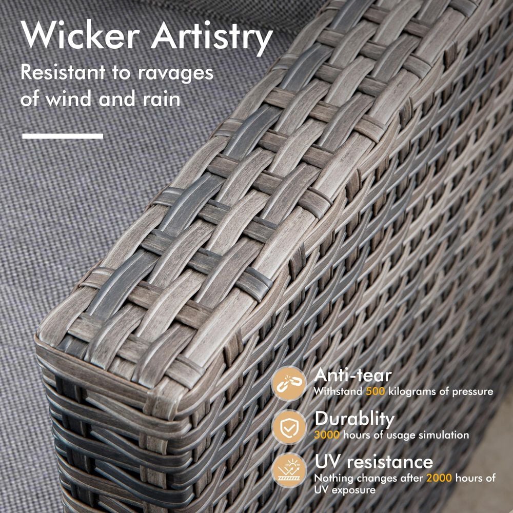 HOMLUX 6-Piece Patio Conversation Set in Dark Gray, , large