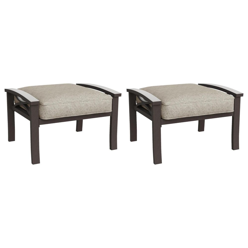 Hearth and Haven 26" Patio Ottoman in Beige (Set of 2), , large