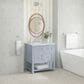 James Martin Vanities Breckenridge 30" Single Bathroom Vanity in Serenity Blue with 3 cm Ethereal Noctis Quartz Top and Rectangular Sink, , large