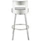 Blue River Flynn 26" Swivel Counter Stool with Light Gray Cushion in Brushed Stainless Steel, , large