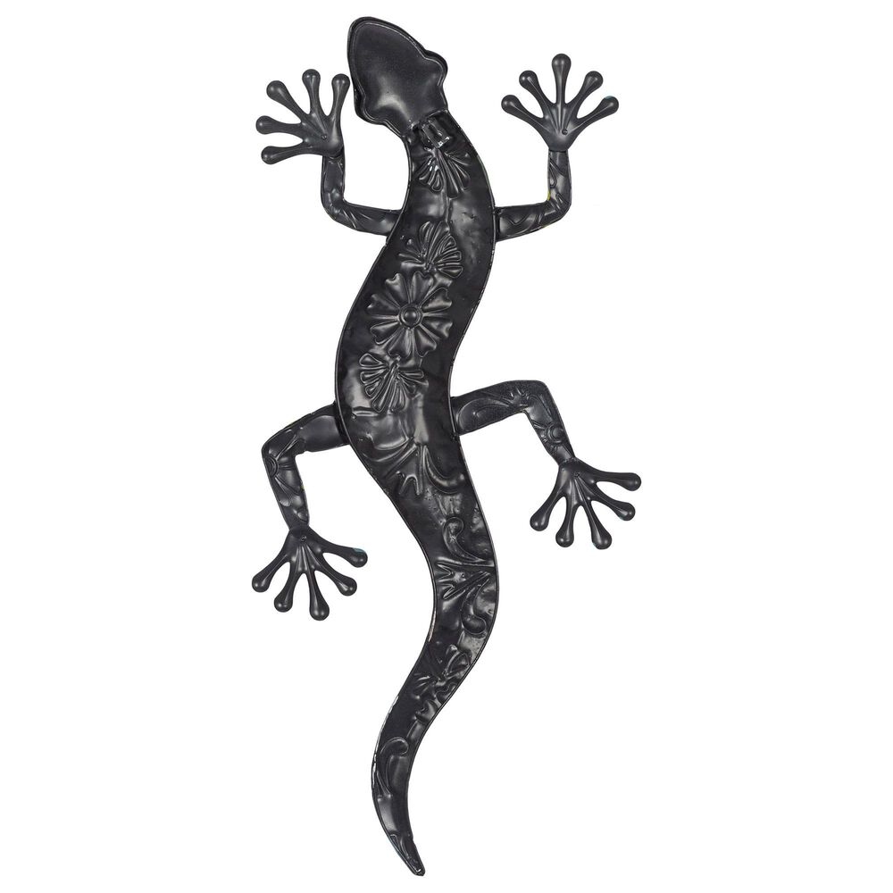 Maple and Jade 32&quot; x 15&quot; Lizard Outdoor Wall Decor in Yellow, Green and Blue, , large