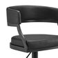 Armen Living Callie Adjustable Swivel Bar Stool with Black Cushion in Matte Black, , large