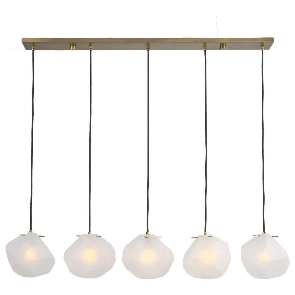 Uttermost Geodesic 5-Light Linear Pendant in Antique Brass and Black, , large