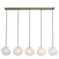 Uttermost Geodesic 5-Light Linear Pendant in Antique Brass and Black, , large